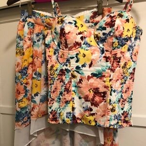 GUESS Matching Top and High Low Skirt Size Medium!